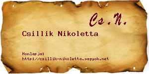 Csillik Nikoletta névjegykártya