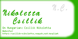 nikoletta csillik business card